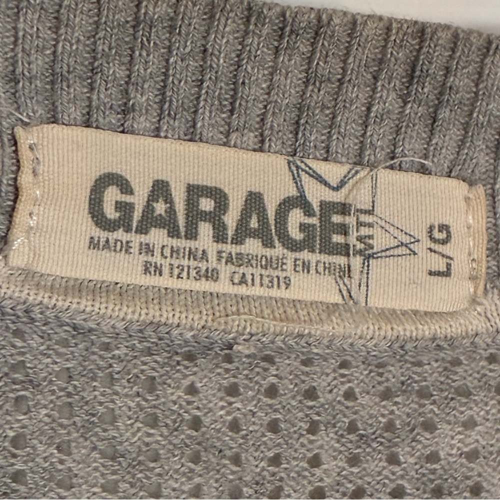 Vintage Y2K Garage Gray Button-Front Cardigan | 100% Cotton | Women’s Large - Picture 6 of 7